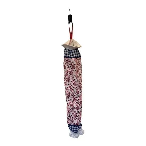Handmade Plastic Bag Holder- Red White & Blue Floral - Picture 1 of 1